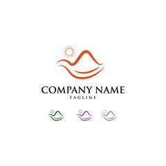 Obraz premium Farm Nature Mountain Logo Icon Vector