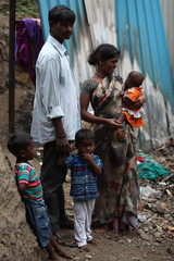 Indian family in poverty