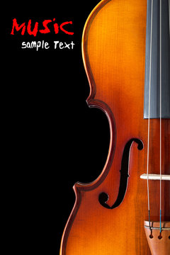 violin, isolated on black