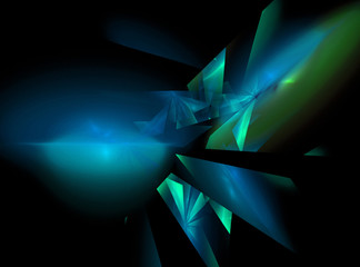 Fototapeta na wymiar Abstract blue square fractal