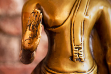 Buddha status in the temple thailand.selective focus