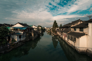 Fototapeta premium An evening in Zhujiajiao Ancient Water Town