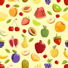 Miscellaneous vector fruits seamless pattern