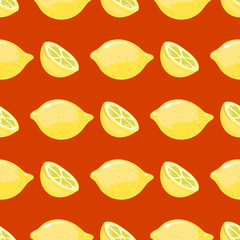 Vector bright lemon seamless pattern