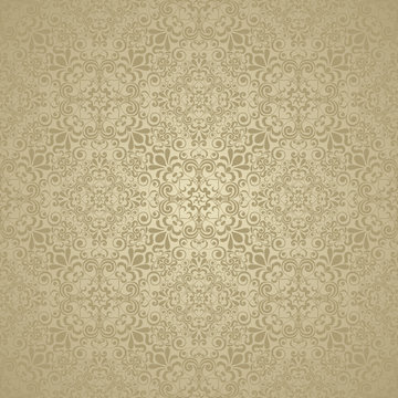 Seamless Background Of Gold Color In The Style Of Baroque