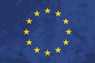 True proportions European Union flag with texture
