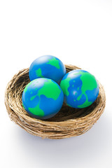 Environmental Concept Shot With Model Globes In Nest