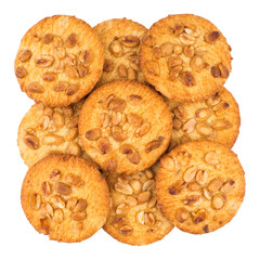 nut cookies on white background.
