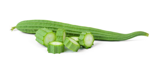 fresh luffa acutangula isolated on white