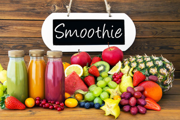 Smoothie and fruits