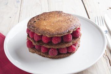 Pancakes with chocolate and berry