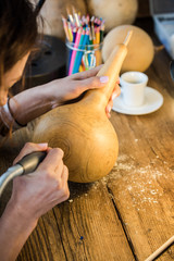 carving in calabash or gourd