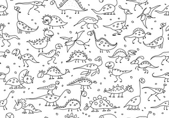 Funny dinosaurs, seamless pattern for your design