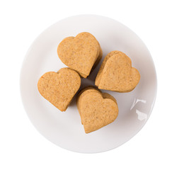 Cookies hearts in a plate