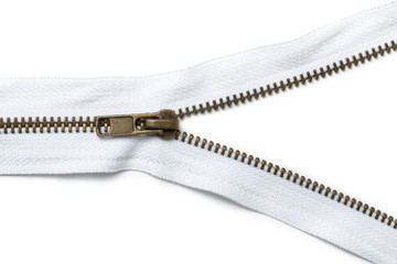 Zipper on white background