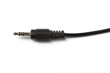 Black aux wire isolated on white