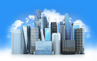 City scape, skyscrapers .The city is isolated on a white backgro