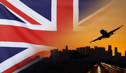 Great Britain fabric Flag Travel and Transport Concept