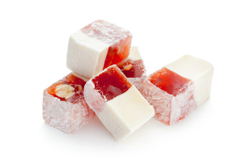 Tasty oriental sweets isolated on white