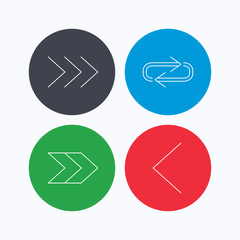 Arrows icons. Right, repeat linear signs.