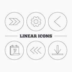 Arrows icons. Download, left and right signs.