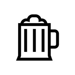 Beer glass line icon.