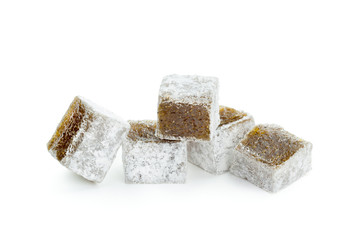 Tasty oriental sweets isolated on white