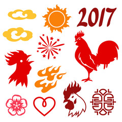 Set of symbols 2017 by Chinese calendar