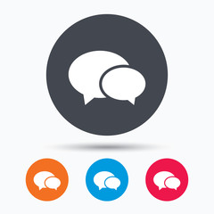 Chat icon. Speech bubble sign.