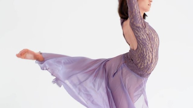 Dancing Modern Contemporary Style on a White Background