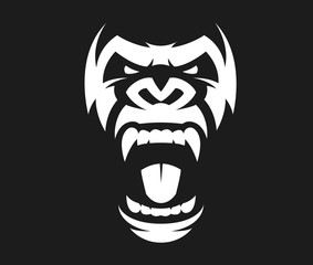 Angry gorilla symbol - obrazy, fototapety, plakaty