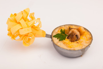 Julienne with mushrooms and chicken