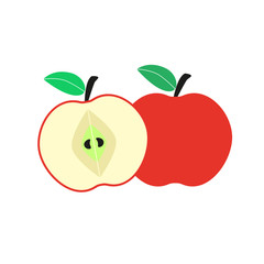 Icon apple. Fruit. Tasty and healthy food. Diet. Flat design