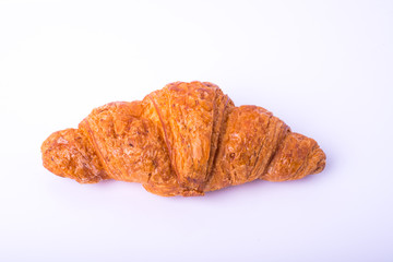 fresh croissant on white background