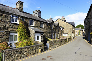Fototapeta na wymiar View of street in Dolgellau, Gwynedd