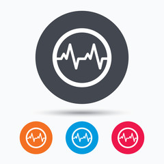 Heartbeat icon. Cardiology symbol.