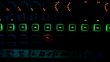 On indicator light in digital audio mixer