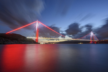 long exposure shot on new bridge of Istanbul, Yavuz Sultan Selim.