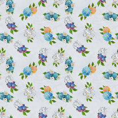 Fototapeta na wymiar Seamless pattern with colorful flowers