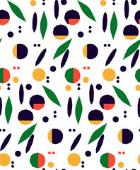 Ornamental, traditional, simple seamless pattern with dot. Cute print in scandinavian style.