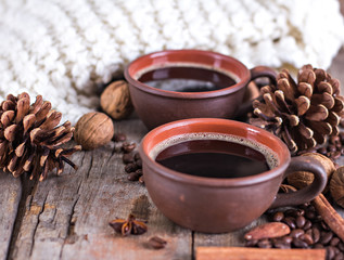 Coffee, Christmas still life.