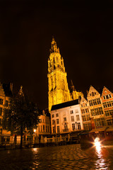 Night  Antwerp architecture