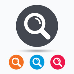 Magnifier icon. Search magnifying glass sign.