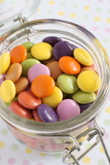 Sugar coated chocolate beans or candy
