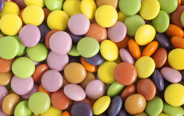 Sugar coated chocolate beans or candy