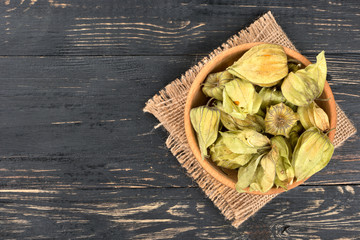 Physalis fruit in bowl