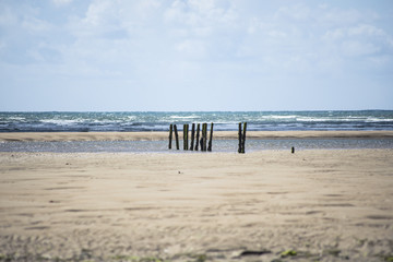 wave breakers at the mouth of the cashen