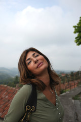 Fototapeta premium Donna in viaggio 