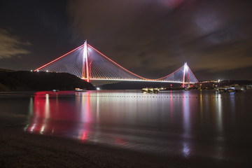 Fototapeta na wymiar new bridge of Istanbul bosphorus, named Yavuz Sultan Selim.