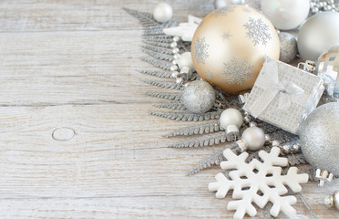 Silver and cream Christmas christmas decorations